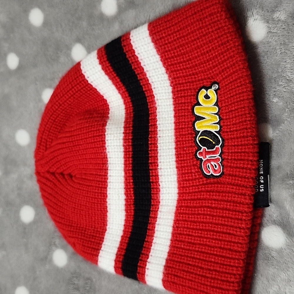 McDonald's Red and White Striped Beanie